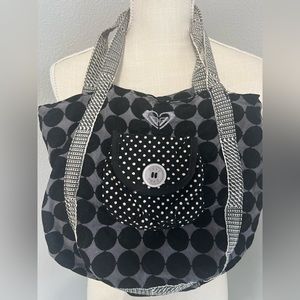 Roxy black, white, and grey corduroy handbag/ purse
